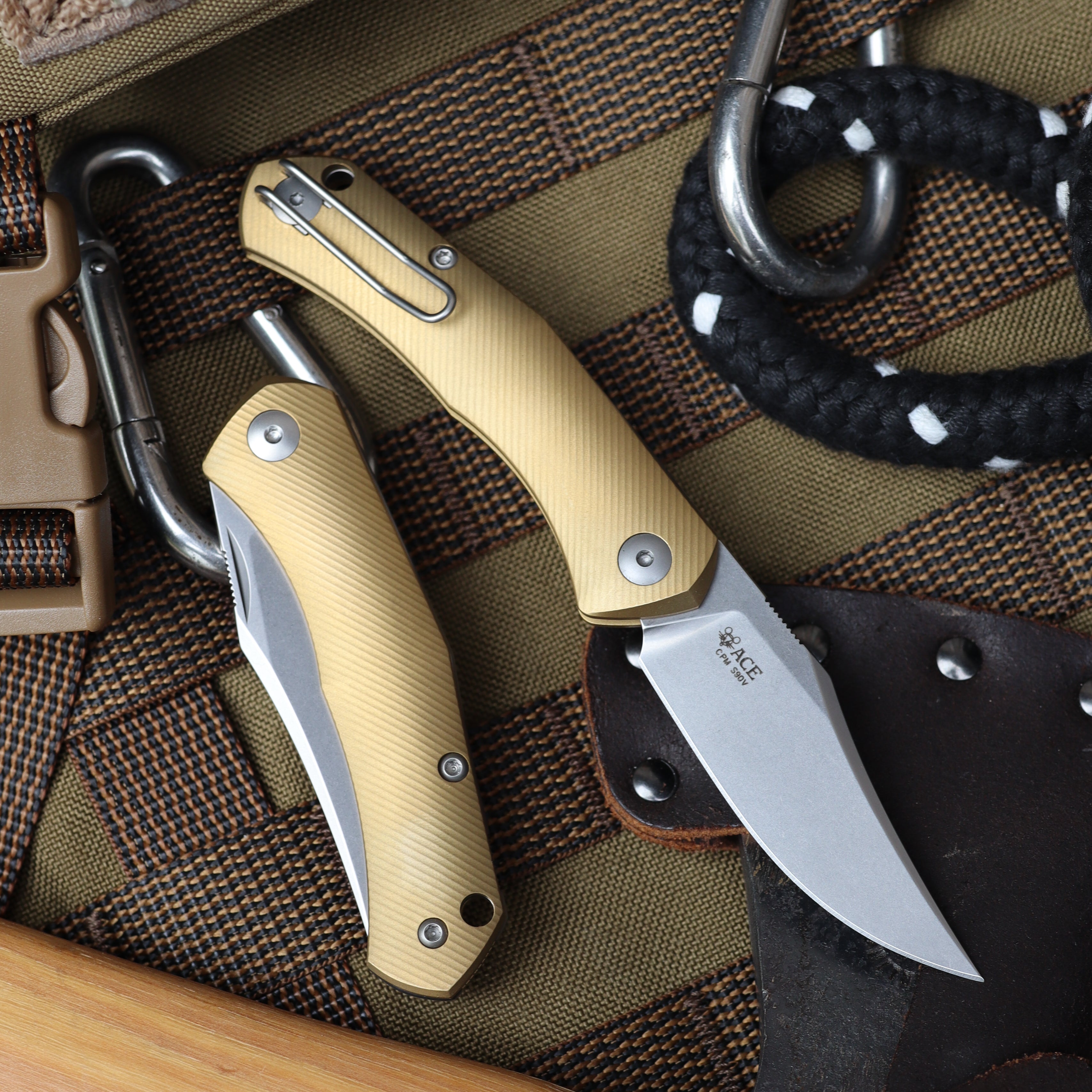 JULIUS 17SS Knives; コンビネーションシャーリングカットソー ACE Jutland Slipjoint - Brass – GMK