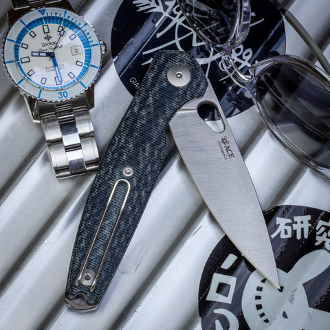 ACE REO - Denim Canvas Micarta