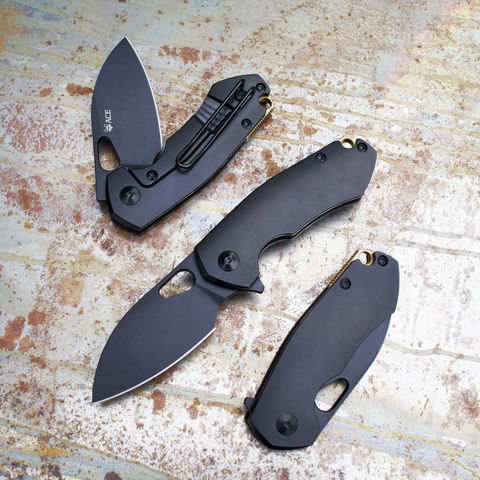 ACE Riv - Titanium Blackout - EDC knife - PVD Finish blade steel