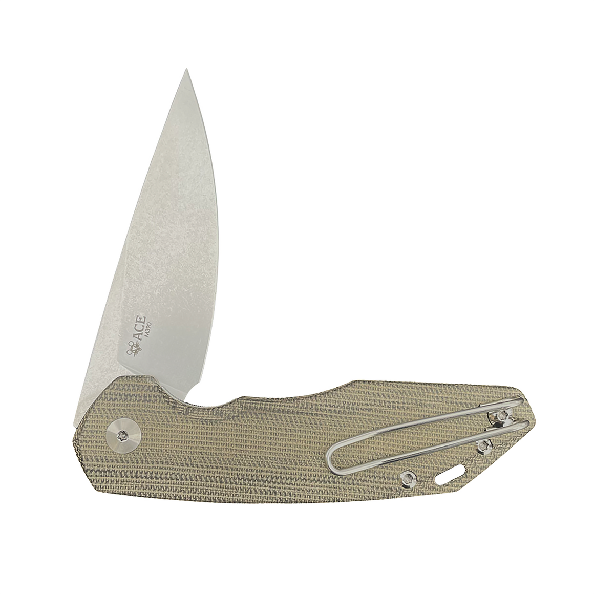 ACE Corta - Green Canvas Micarta - Böhler M390 MICROCLEAN stainless steel blade, Stonewash finish
