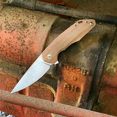 ACE Corta - Natural Canvas Micarta - Böhler M390 MICROCLEAN stainless steel blade, Satin finish