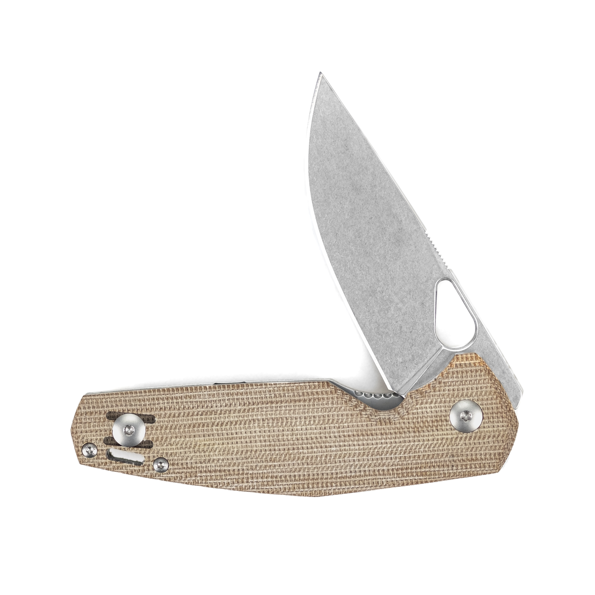 ACE Nimbus V2 - Natural Canvas Micarta - EDC knife - Steel: Elmax blade steel - Stonewash finish