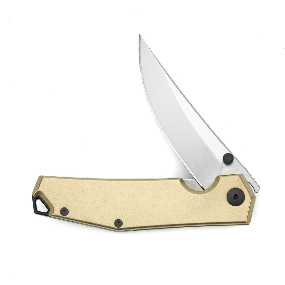 ACE Clyde - Brass EDC knife M390 Blade Steel -  Satin finish - Brass Handle - semi-open