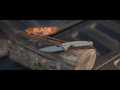 ACE Nimbus V2 - Green Canvas Micarta - EDC knife - Steel: Elmax blade steel - Satin finish