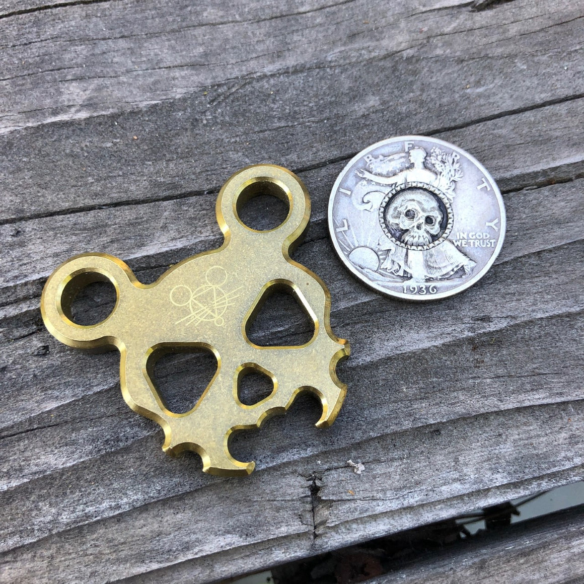 Morbid Mouse Mini - Brass - GiantMouse Knives - Anso Vox Collaborations